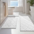 thumbnail image 3 of (2 pack) Findosom Bathroom Rugs Sets 3 Pcs,Non Slip Soft Absorbent Microfiber Bath Mats and U-Shaped Contour Toilet Rug,Machine Washable Plush Shaggy Bath Mat Set for Bathroom 18"x26"+18"x48"+U 20"x24" White, 3 of 11