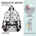 thumbnail image 5 of French Bulldog with Glasses White Backpack for School,Cute School Bag,Schoolbag with Adjustable Shoulder Straps & Padded Back,15.25"x11.5"x5.25", 5 of 6