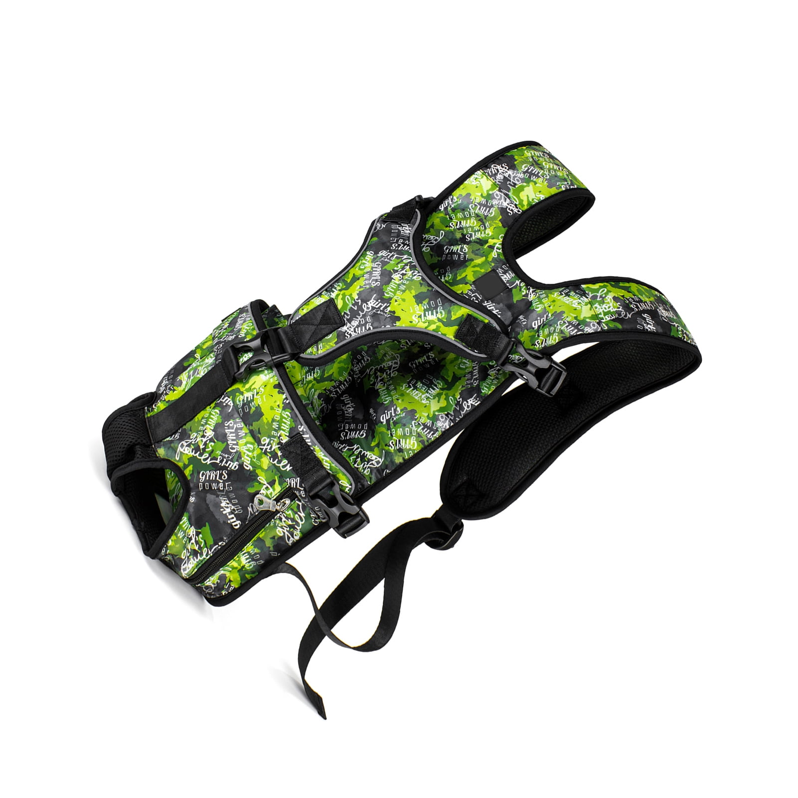 TAILUP Pet Carrier Backpack for Dogs Water-Resistant Adjustable Comfortable Convenient Travel Bag Front Chest Carrier Green Jungle Medium (14.17 in / 36 cm)