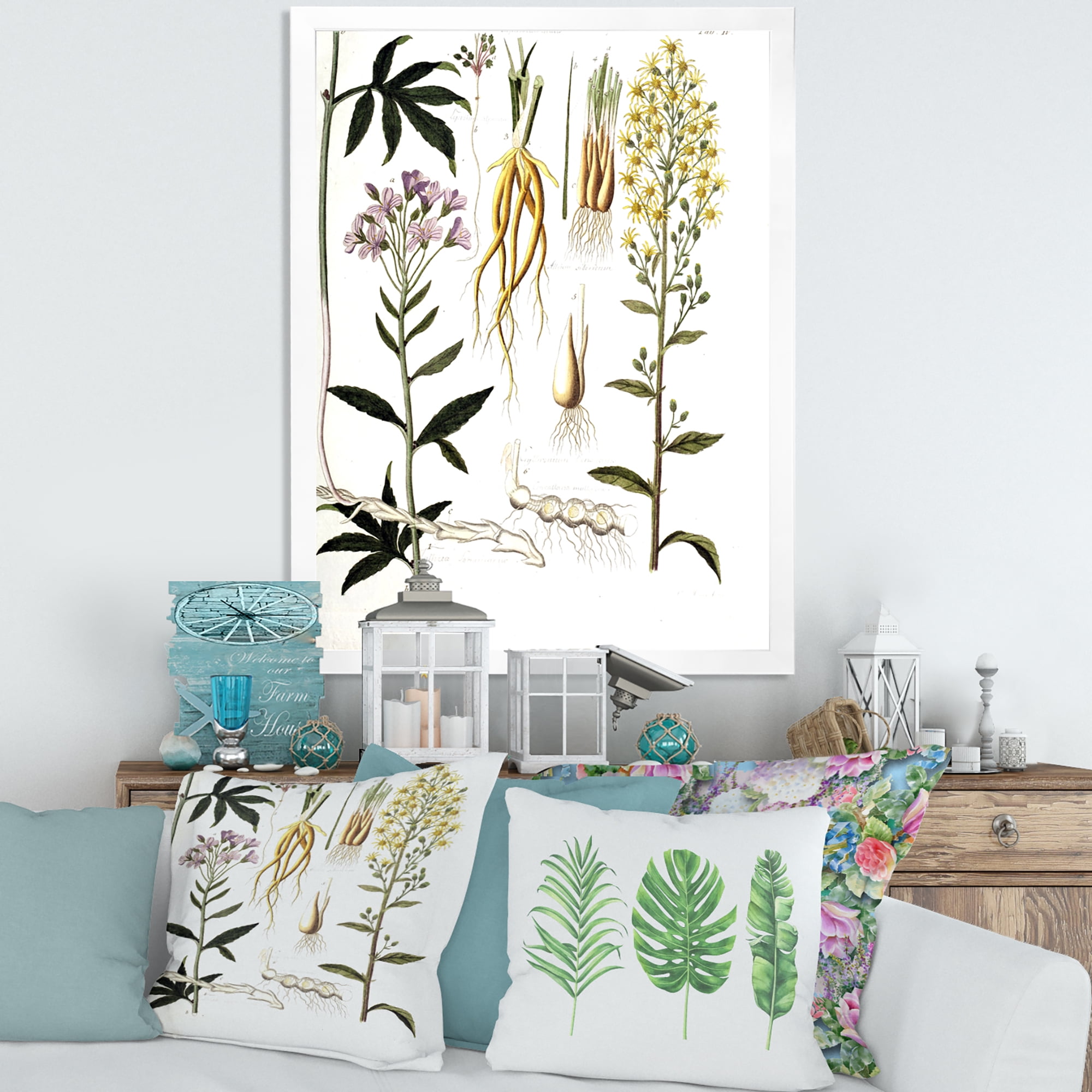 Designart 'Ancient Plant Life VIII' Farmhouse Framed Art Print