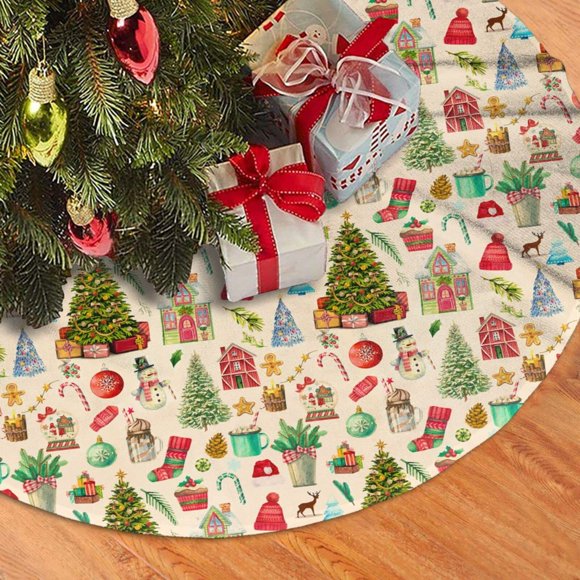Falda para árbol de Navidad Harycnct Retro Noel, 91 cm, vintage, Papá Noel