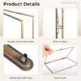 thumbnail image 4 of Vintage Floating Glass Frame, Tabletop Floating Glass Frame for Dry Flowers, Double Glass Pressed Flower Display Frame with Metal Base, Shelf Photo Frame for Home Office, 4 of 6