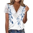 thumbnail image 3 of TaTaai Women's V Neck Short Sleeve Top, Digital Print Casual Shirt with Allover Pattern, Pullover Tee for Everyday Wear Gift, 3 of 5