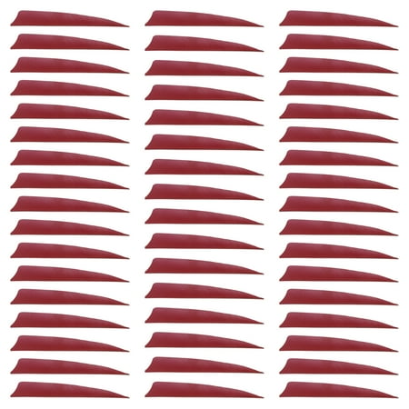 Uxcell Arrow Vanes Arrow Fletching 5 Shield Shape Turkey Feathers for Hunting DIY Shooting(Red Pack of 50)