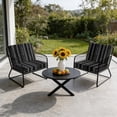 thumbnail image 6 of Outdoor Patio Cushion Covers 4 Pack Boho Black White Patio Chair Cushion Covers with Ties and Zipper Geometric Stripes Waterproof Outdoor Seat Cushion Covers for Patio Furniture 20"x18", 6 of 9