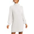 thumbnail image 1 of Suéter largo de cuello alto para mujer, vestido de suéter de otoño e invierno de Europa y Estados Unidos, 1 of 1