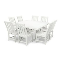 POLYWOOD Vineyard 9-Piece Dining Set in White
