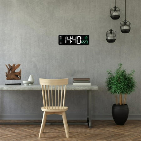

Large LED Digital Wall Clock Temperature Date Day Display USB Remote Control Home Appliances