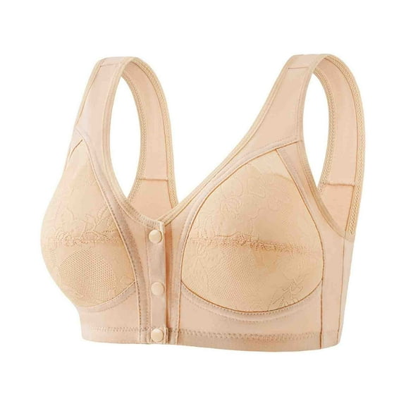LLYWEY Yoga Sports Bras for Women Clearance Bras Women No Padding Ladies Racerback Bra Style-1214 Women's Plus Molded Cup Bra Feature Adult Female Lace Sports Bras Beige 44B