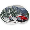 thumbnail image 3 of Christmas Truck Coasters Absorbent Moisture Non-Slip Drink Coaster Ceramic Stone with Cork Base Desktop Protection Prevent Furniture Damage 2PCS Home Decor, 3 of 6