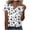 #0075-White, variant on Haivin Zeagoo Women's Puff Short Sleeve Boho Shirts Casual V Neck Floral Solid Summer BlouseTop