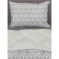 thumbnail image 3 of Grey and White Comforter & Sham Bedding Set, Vintage Flourishing Flowers with Traditional Design and Curves, 3 pcs Duvet Set Microfiber Filling Quilt, 5 Sizes, Grey Pale Grey White, by Ambesonne, 3 of 4