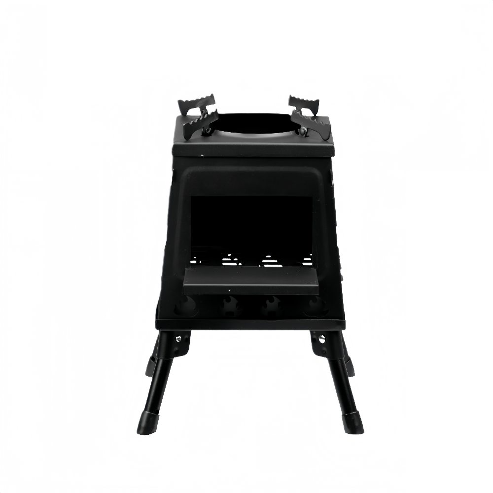 Tcbosik Camping Wood Burning Stove with Carrying Bag, Portable Heat Stove for Outdoor Cooking Heating Picnic Hiking BBQ Travel, Black