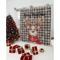 thumbnail image 2 of Christmas Cute Shower Curtain, 48" x 72", Elk Snowflake Black White Plaid Waterproof Bathroom Curtain Washable Shower Curtain Set with 12 Hooks, 2 of 6
