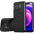 thumbnail image 1 of （Black）Magnetic Case for iPhone 15 PRO Compatible with MagSafe, Built-in Camera Ring Holder Mobile Phone Case, Shockproof Armored Military Robust Duty Stand Case for iPhone 15, 1 of 5