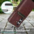 thumbnail image 6 of Dteck Compatible with Samsung Galaxy S25 Plus Case Wallet with Credit Card Holder, Premium Leather Magnetic Clasp Kickstand Heavy Duty Protective Cover for Galaxy S25 Plus,Brown, 6 of 7