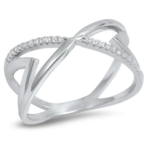 Heart Design Infinity Cubic Zirconia Ring Sterling Silver 925