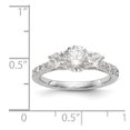 thumbnail image 2 of Solid 14K White Gold Three Stone Engagement Ring with CZ Cubic Zirconia Size 5.5, 2 of 3