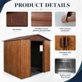 thumbnail image 6 of CarButler 6x6ft Metal Outdoor Storage Shed with Window and Lockable Sliding Doors for Garden Backyard Patio Lawn Coffee, 6 of 9