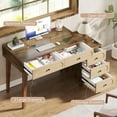 thumbnail image 4 of Tribesigns Computer Desk with 5 Drawers, 51-Inch Home Office Desk with Reversible Drawer Cabinet, Farmhouse Study Writing Table Workstation with Storage for Small Spaces, 4 of 5