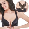 thumbnail image 3 of Lixiuxyad Front Closure Wireless Bras For Plus Size Full Coverage Seamless Back Smoothing Comfort Underwire T Shirt Bra,Bras for Women Black 38, 3 of 6