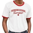 thumbnail image 2 of Nursing School Survivor Ringer Tee Shirt Unisex Medium White/Red, 2 of 5