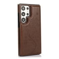 thumbnail image 6 of Compatible with Galaxy S23 Ultra Case Wallet with Card Holder,Embossed Butterfly Pattern PU Leather Double Magnetic Buttons Flip Shockproof Protective Cover for Samsung Galaxy S23 Ultra, Brown, 6 of 9