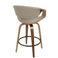 thumbnail image 5 of Symphony Mid-Century Modern Counter Stool in Walnut and Grey Faux Leather by LumiSource - Set of 2, 5 of 7