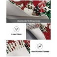thumbnail image 5 of Red Christmas Large Area Rug 4x6ft Woven Runner Rug,Snowman Snowflake Xmas Tree Washable Living Room Bedroom Kitchen Bathroom Classroom Carpet with Tassels,Non-Shedding Indoor Outdoor Throw Door Mat, 5 of 5