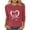 Wine, variant on Wensltd 3/4 Sleeve Pullover Tops Women Casual Loose Printed Crewneck Soft Warm Comfortable Spring Fall Shirts for Women
