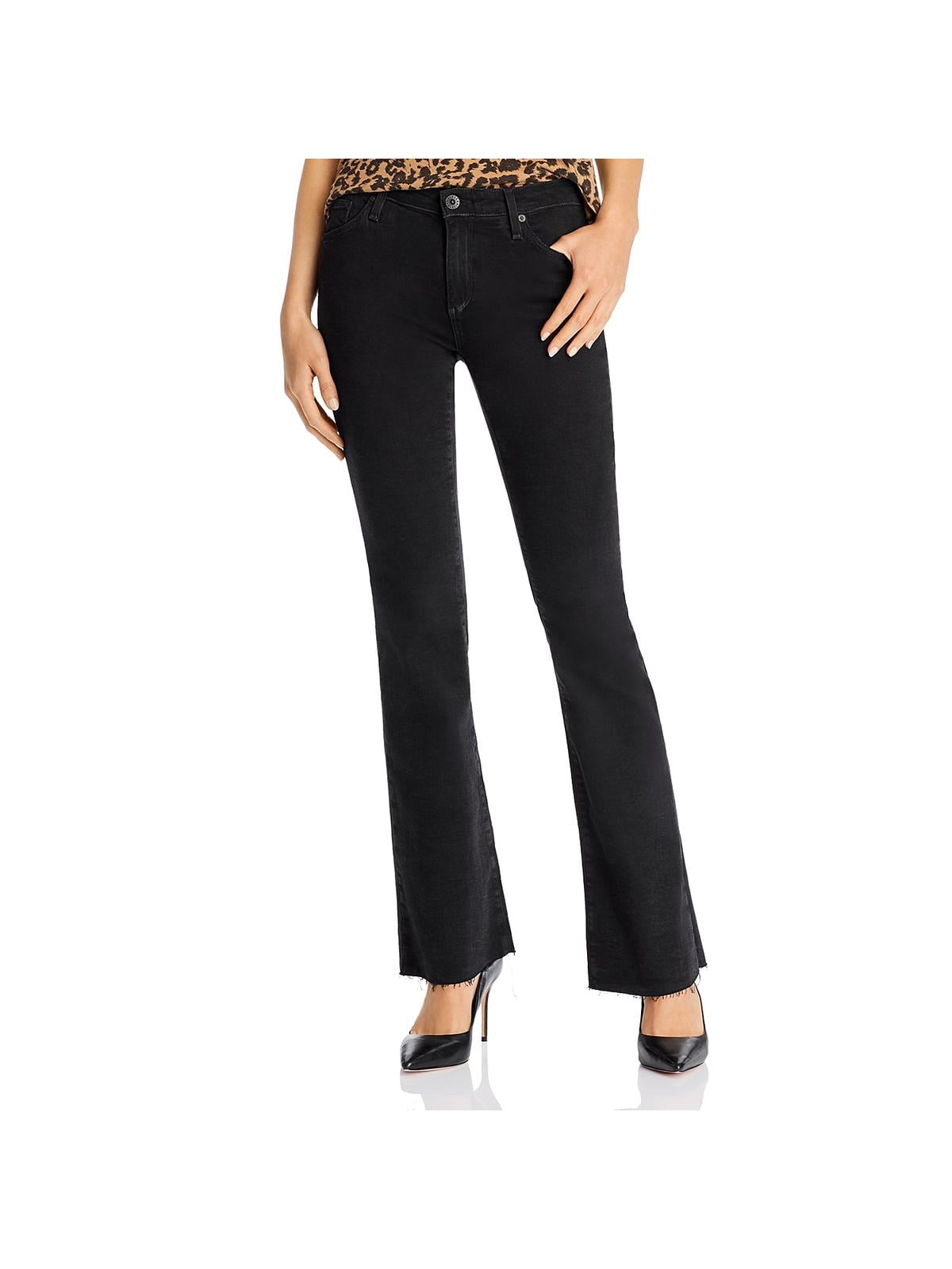 Angel High Rise Frayed Hem Jeans Black 