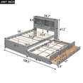 thumbnail image 4 of Noble House Lornic Full Size Platform Bed with Trundle and Drawers, Charging Station and Storage Shelves, Gray, 4 of 13