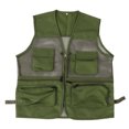 thumbnail image 1 of Chaleco militar Chaleco de pesca de malla multibolsillo transpirable duradero para actividades al aire libreXXL Verde militar, 1 of 10