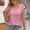 *Pink, variant on Womens's Summer Asymmetric Neckline Puff Short Sleeve Ruffle Casual T-Shirt Pink,Womens Plus XXL