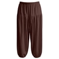 thumbnail image 4 of DHFJKG Womens Harem Pants Soft Cotton Casual Stretchy Drawstring Elastic Waist Ankle Length Loose Fit Tapered Pants Summer Bohomian Stylish Trousers, 4 of 4