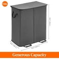 thumbnail image 5 of Lifewit Double Laundry Hamper with Lid and Removable Laundry Bags, Collapsible 2 Dividers, Black, 5 of 6
