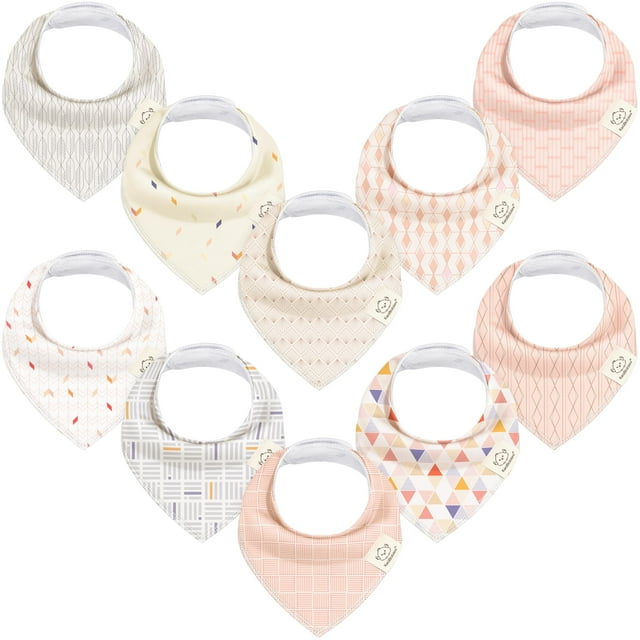 Baberos tipo bandana KeaBabies para bebés, 10 unidades, algodón orgánico, 0-36 m