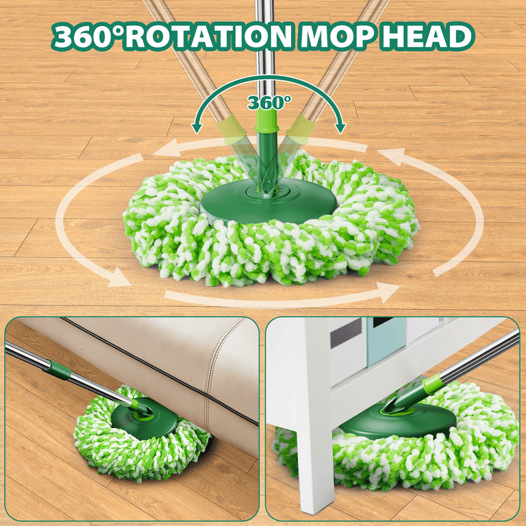 MYSPRI Spin Mop and Bucket System With 6 Refill Pads photo 7