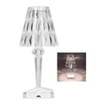 thumbnail image 2 of Lámpara de mesa LED de cristal con carga USB, prisma transparente, regulable, para decoración de habitaciones, color blanco cálido, 2 of 14