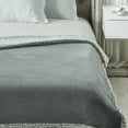 thumbnail image 5 of Cozy Tyme Lorraine Flannel Reversible Heathered Sherpa Throw - Super Soft Solid Color 50"x 60" Light Grey, 5 of 11