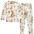 thumbnail image 2 of Dailycode Cotton Pajama Set Snug Fit Long Sleeve Top and Pants for 18M-8Y Cute Rabbits and Flowers, 2 of 7