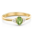 thumbnail image 1 of Birthstone Oval Ring with Shoulder Accents - Peridot (August), 1 of 5