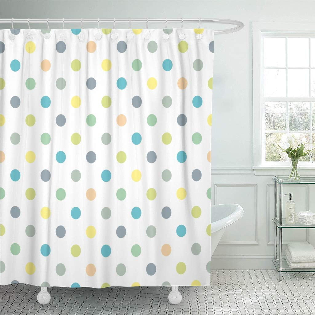 KSADK Pastel with Cool Mint Grey Blue and Yellow Green Polka Dots on