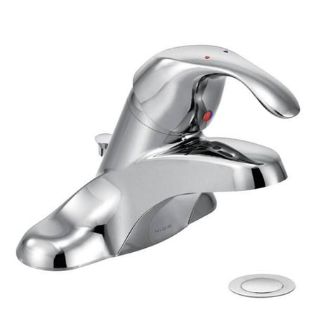 Moen Commercial Swing - Moen Commercial M-Bition Single Handle Lavatory Centerset With Metal Grid Strainer, Chrome Plated