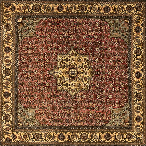 Ahgly Company Indoor Square Persian Brown Traditional Area Rugs, 7' Square