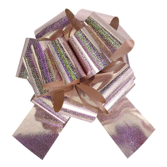 10 Inch Giant Large Pull Bow 1 Pcs Big Glitter Metallic Car Bows Ribbon for Wedding Presents Gift Wrapping Christmas, Rose Gold