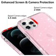 thumbnail image 4 of FYBTO Compatible avec iPhone 12 Pro Max Étui de Téléphone pour Femmes, [3 x Protecteur d'Objectif de Caméra][Couverture Rigide PC, Protection de Qualité Militaire] Jamais Jaune Couverture Complète 6.7 Pouces Accessoires - Transparent Pailleté, 4 of 7