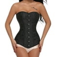 Vaslanda Womens Hourglass Longline Overbust Corset Steel Boned Long