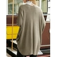 thumbnail image 3 of Doublju Womens Long Dolman Sleeve Open Front Round Shape Waffle Cardigan, 3 of 5