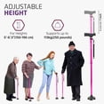 thumbnail image 4 of Bastón Allay para hombre y mujer: plegable, ajustable y plegable para personas mayores, con equilibrio, de pie, punta pivotante, resistente, con bolsa de viaje | Bastones para personas mayores - Rosa, 4 of 5